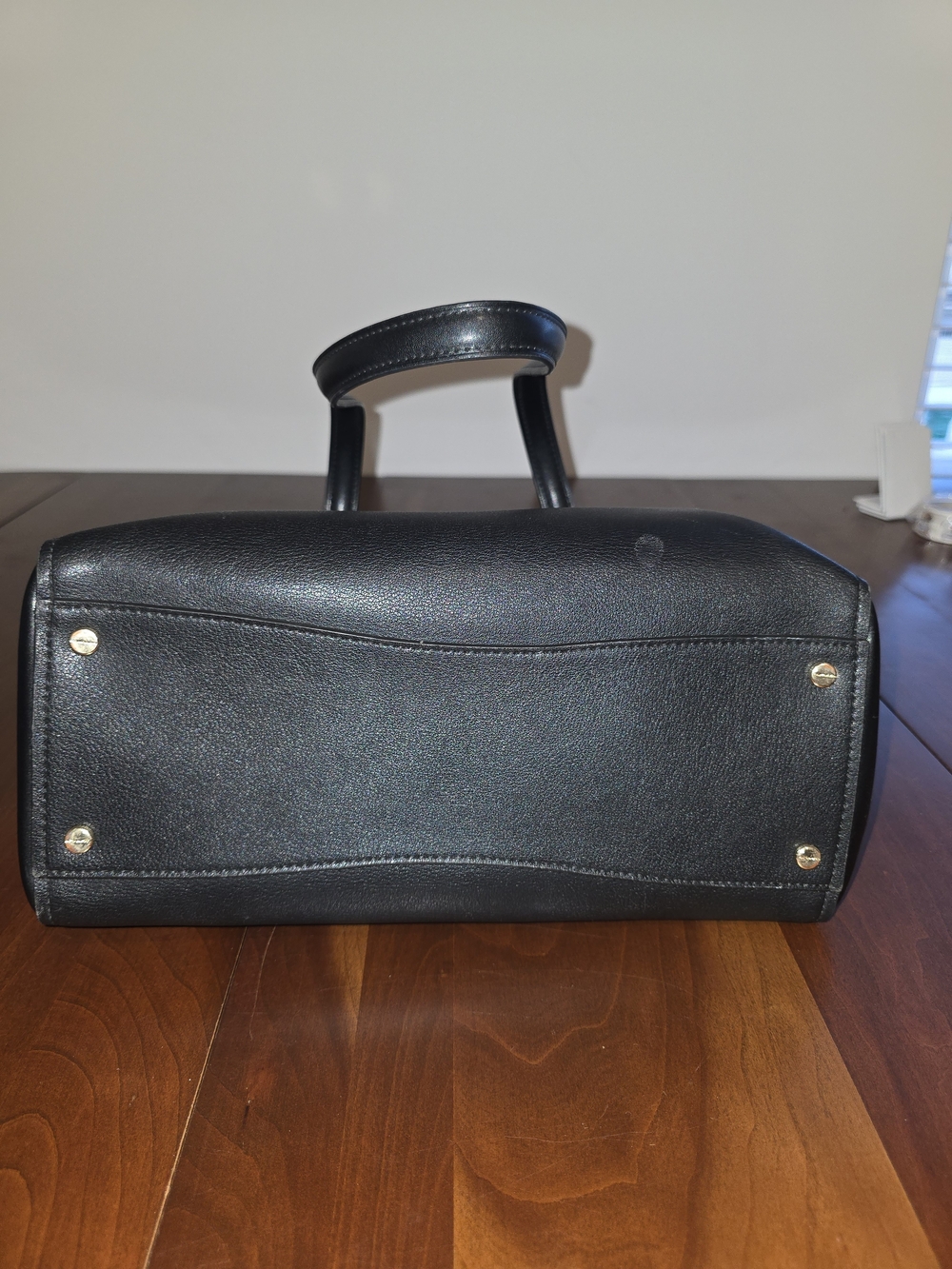 Calvin Klein Black Leather Tote Bag with Gold Lock - Picture 4 of 13